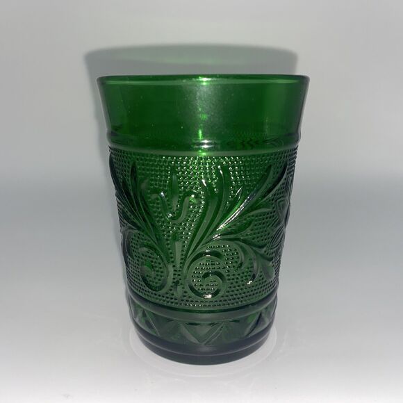 Vintage Anchor-Hocking Emerald Forest Green Tumbler Glass Cup 4" Replacement pc - Picture 6 of 8